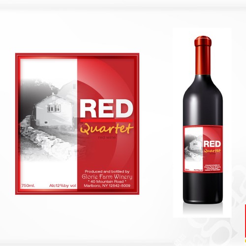 Glorie "Red Quartet" Wine Label Design Design by almanssur