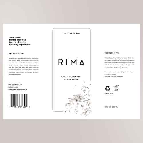 Minimalist Label for a luxury brand of cosmetic brush washes Design by miljandesign
