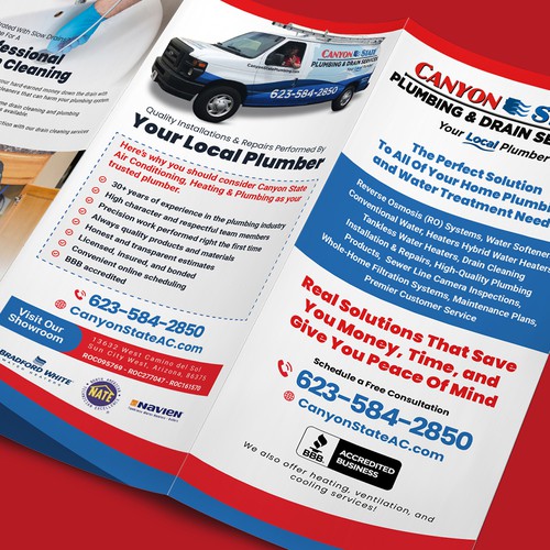 Trifold For Plumbing Company - Complete With Wireframe Design by deehage