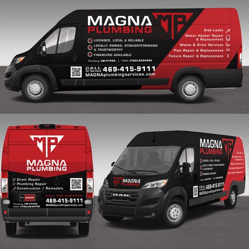 Informative, Clean Van Wrap for Plumbing Business Design by Fachri Iffat