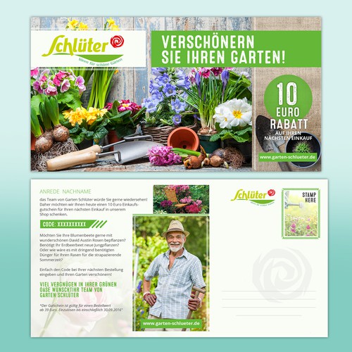 Reactivation Postcard For A Gardening Shop I Postcard Flyer Or