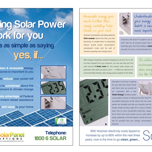 Solar Panel Options Brochure Design Design by Paul.M.W
