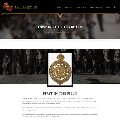 Design PPCLI Foundation website di Infinityデザイナー