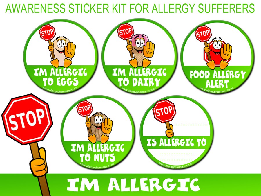 HELP KEEP KIDS WITH ALLERGIES SAFE design alert labels for allergy