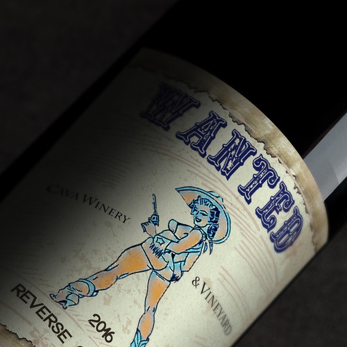 Reverse Cowgirl Wine label Design by Wall A