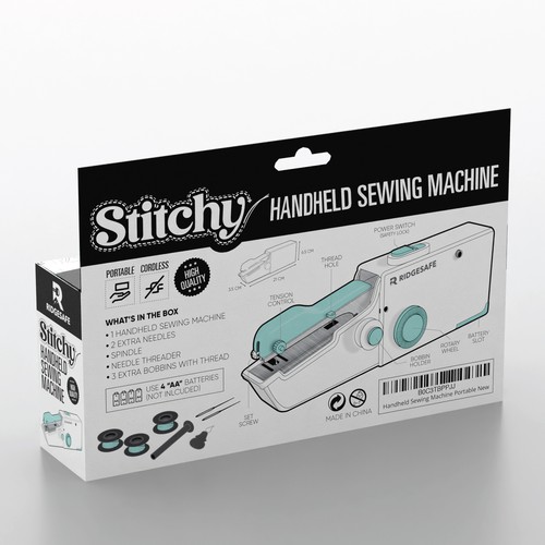 Create Packaging for Moden Handheld Sewing Machine Design by Dem Ro