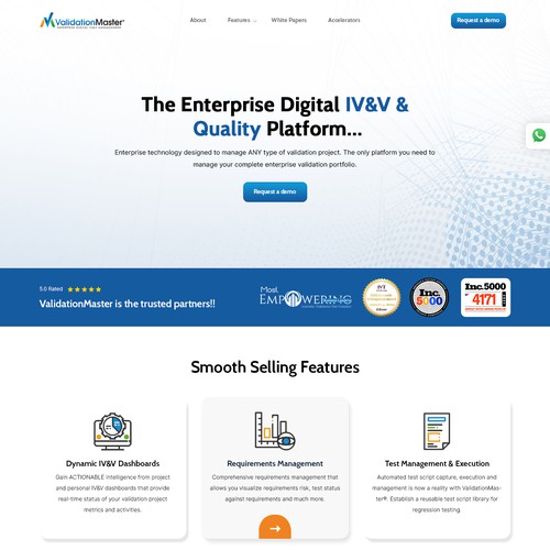 ValidationMaster Digital IV&V Website Re-Design Project Design by Udaan Technologies