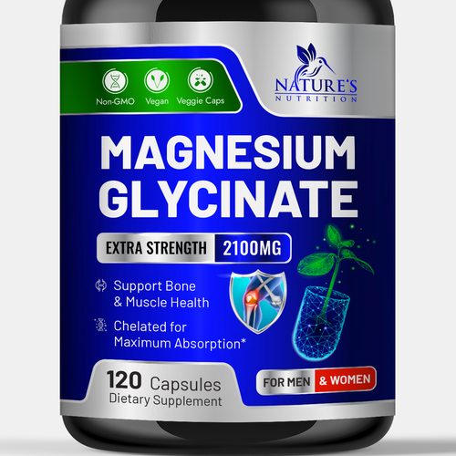 Natural Magnesium Glycinate Design needed for Nature's Nutrition Design by TUNSAY