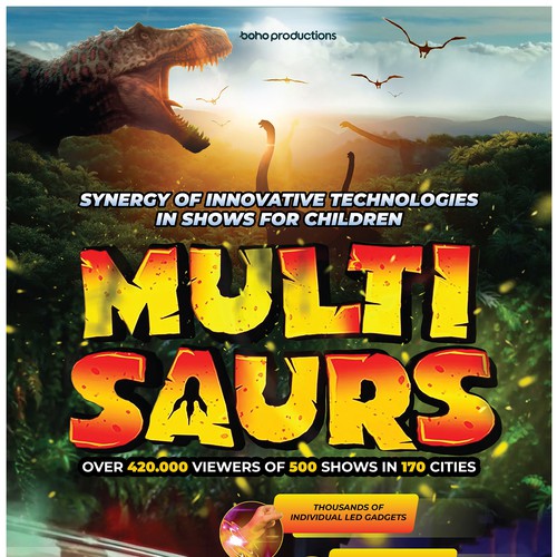 Keyvisual for MULTISAURS - an interactive Multimedia Show for Children from 4 years old Design by Maszul
