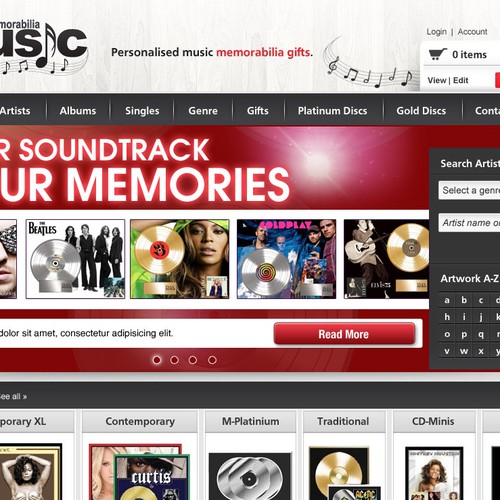 New banner ad wanted for Memorabilia 4 Music Design por samuele