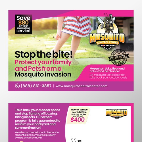 Designs looking for a powerful eye catching postcard for mosquito
