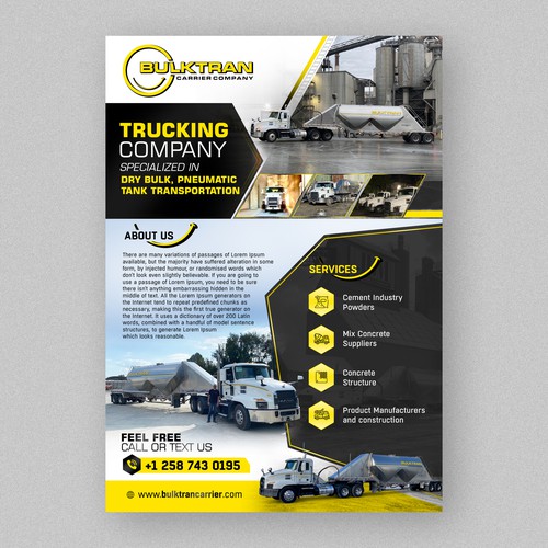Trucking company marketing flyer Réalisé par Logicainfo ♥