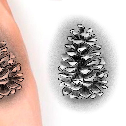 Pine Cone Tattoo Design Design by DesignBogdan