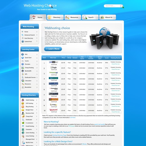 Redesign WebHostingChoice.com Design by win2010