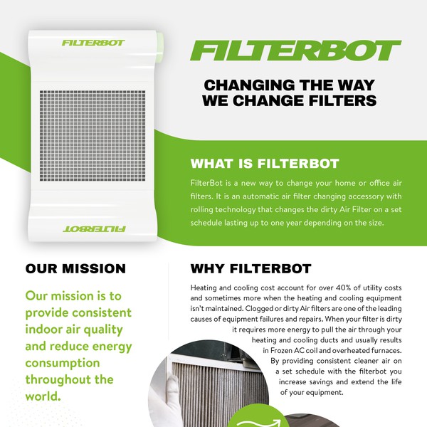Design by Updatefordesign titled "Filterbot Flyer"