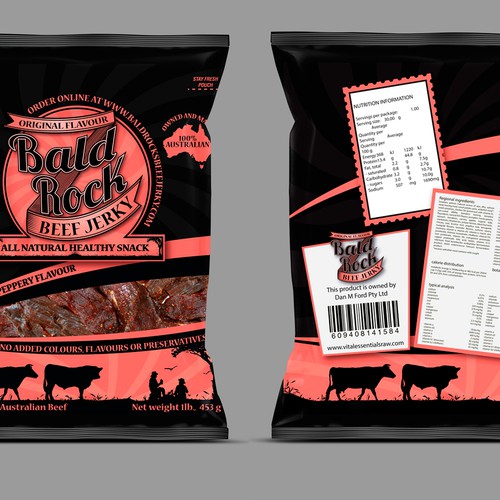 Beef Jerky Packaging/Label Design Ontwerp door AleDL