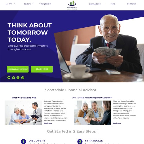 Home Page Design for Financial Advisor Design réalisé par Reee™