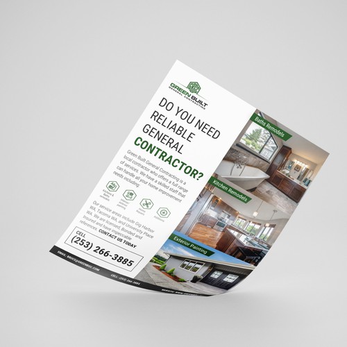 Flyer for General Contracting Company Design by Zarabrook