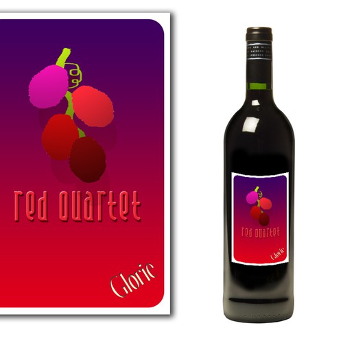 Glorie "Red Quartet" Wine Label Design Design by delavie