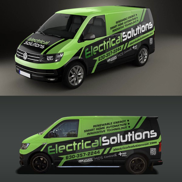 Design by artem80 titled "Van Wrap for Electrical Solutions"