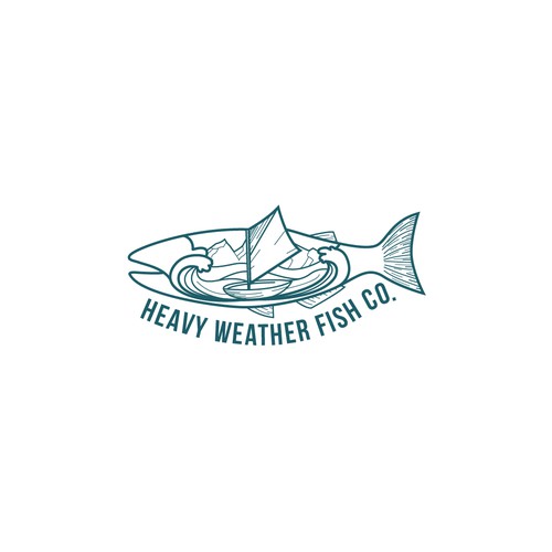 Simplistic and outlined logo for Alaskan commercial fishing business Design by sonia_ang