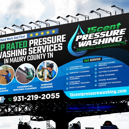 Modern Pressure Washing Billboard Design by Sketch Media™