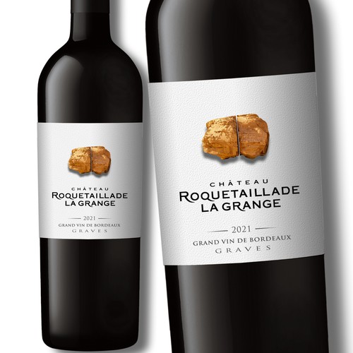 Label redesign: Attractive French Wine Label representing a carved rock-ontwerp door Debdutta*