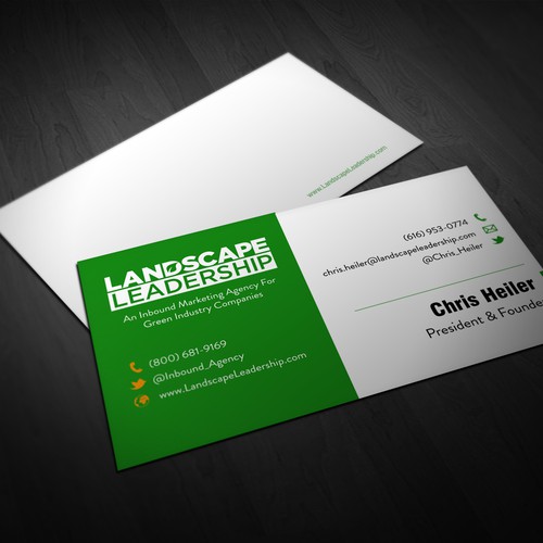 New BUSINESS CARD needed for Landscape Leadership--an inbound marketing agency デザイン by spihonicki