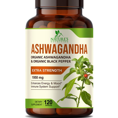 Natural Ashwagandha Capsules Design Needed for Nature's Nutrition-ontwerp door sapienpack