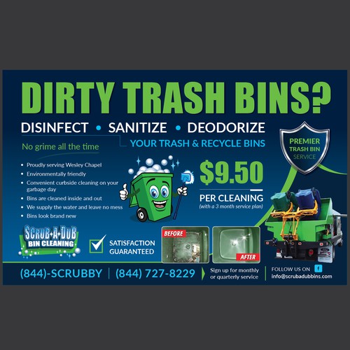 Designs | Scrub-A-Dub Bin Cleaning | Postcard, flyer or print contest