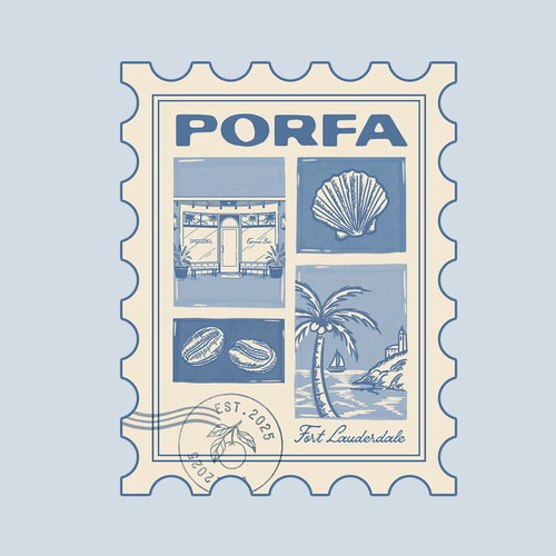 "Cool, Collectible Die-Cut Sticker Design for Porfa Coffee" winning Landing page design