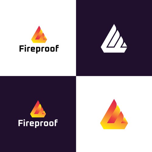 isometric fire logo Design by Orbit Design Bureau