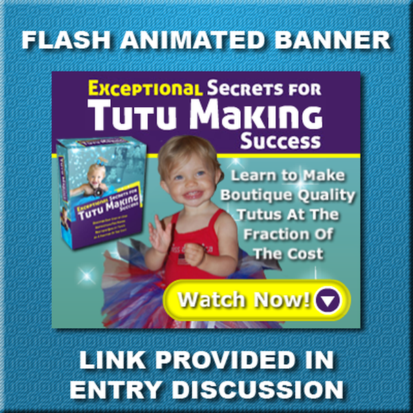 Design by rei20 titled "banner ad for Exceptional Secrets For Tutu Making Success"