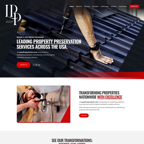 Design a Modern Property Preservation Website Company Design by keilaMaria