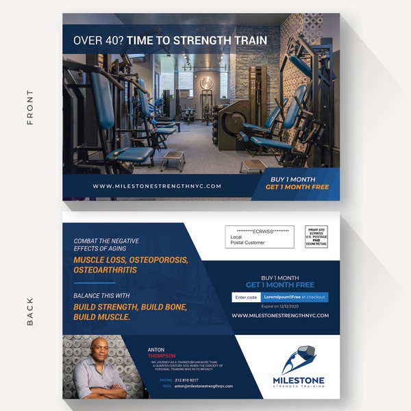 Fitness Postcard Design