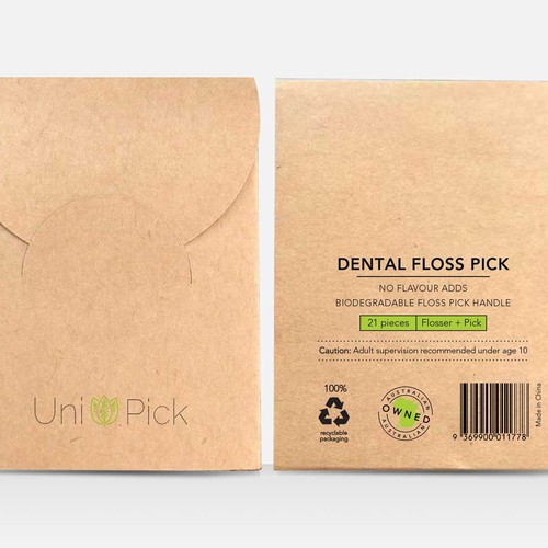 We need a Clean & Minimum design for our first Smart packaging dental floss picks product Design by Lady Goga