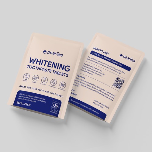 Design an attractive refill pack for a trendy new toothpaste tablet brand Design by farhanubaid