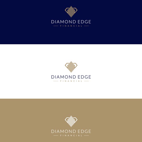 Create an elegant, understated luxury logo for Diamond Edge Financial Design by ZISSOU DESIGNS