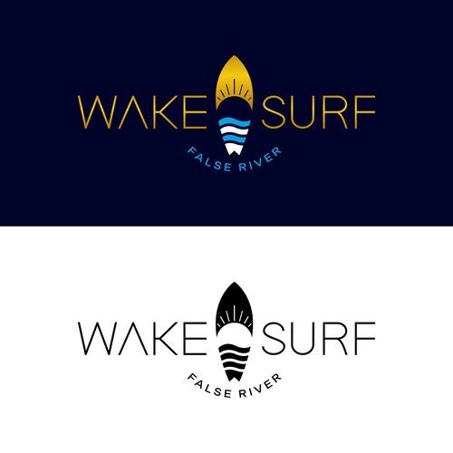 Edgy/sophisticated wake surf logo for a female/male group of wake surfers that embody a luxury life. Nothing predictable Design by Monk Brand Design