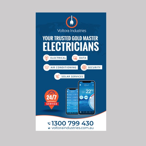 Voltora Industries Back Wall Banner Design by Sketch Media™