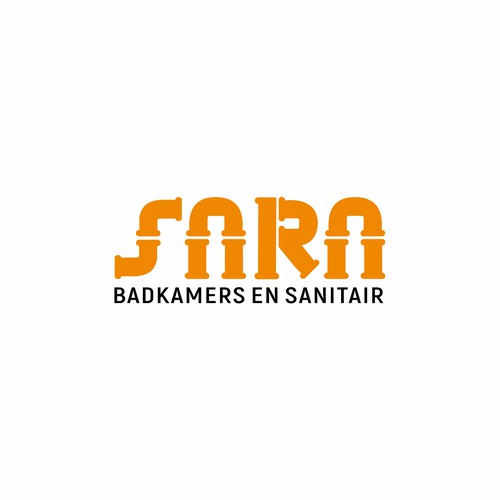 Logo moet SARA zijn ipv saar, letters moeten beeldmerk worden, ‘Badkamers & Sanitair’ eronder!! Design by Linthing Dhewe