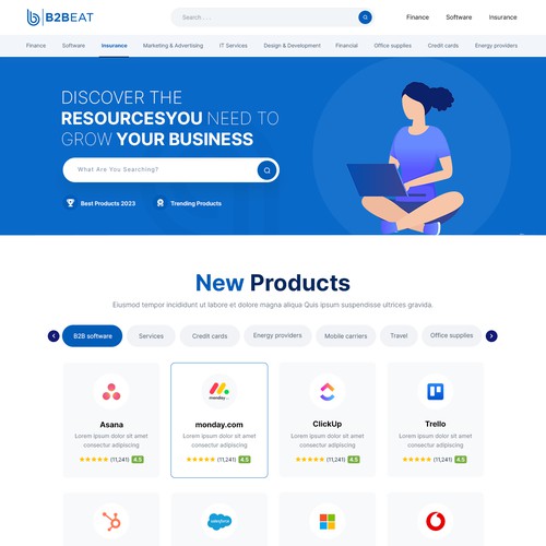 B2B Services Marketplace Website Homepage & PDP Design by MercClass