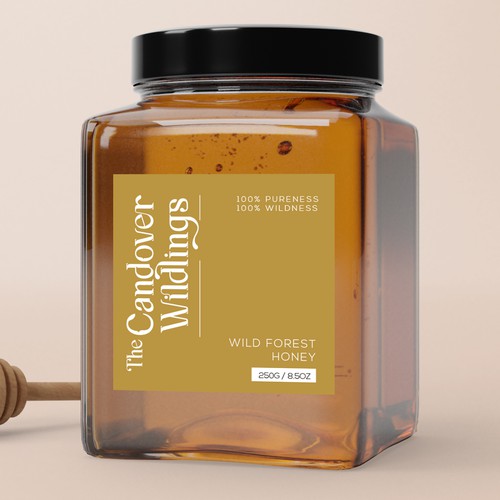 The Bees Need You! Wild Forest Honey Label Design. Design by intanamir