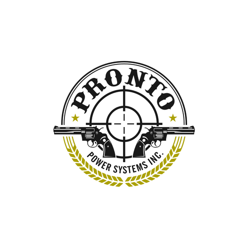 Local gunshop looking for logo with 2 colt pythons in logo and a target sight Design by guinandra