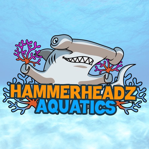 Hammerhead Shark Logo for Custom Salt Water Aquariums and Ocean Coral Farm Company Réalisé par zxxz