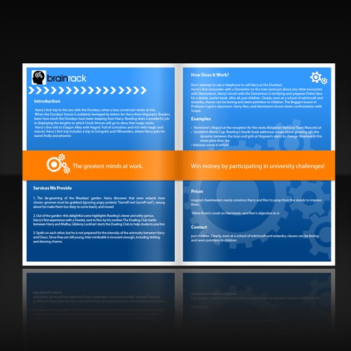 Brochure design for Startup Business: An online Think-Tank Design by coverrr