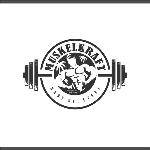 Create a logo for cool outdoor Gym in the „golden age Bodybuilding times“ style. Design by Dheldraw