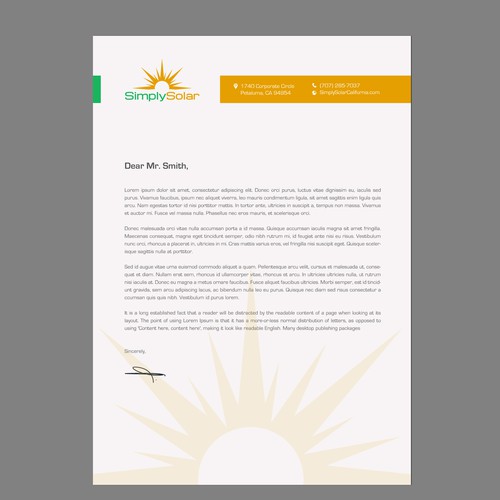 "Renewable Energy Company Letterhead" Design by chandrayaan.creative