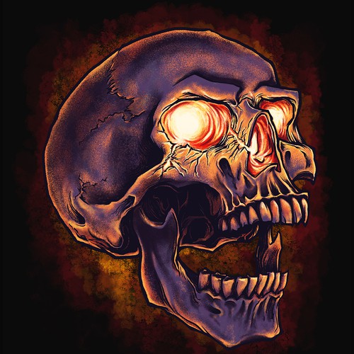 Create a badass skull with a broken eye socket