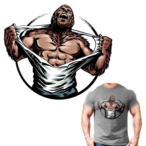 Werewolf design for a bodybuilding brand. Design by Mr Feo